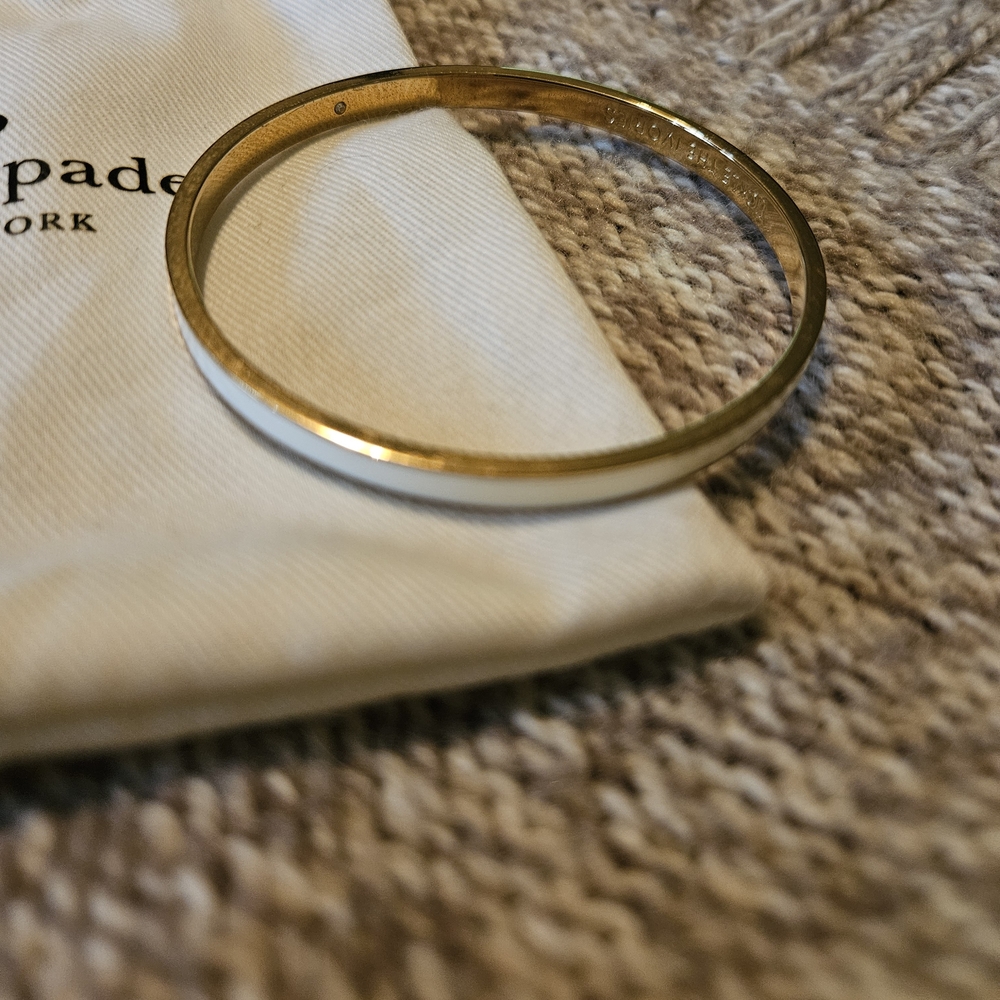 Kate Spade Gold & White Bangle Bracelet - Picture 2 of 4